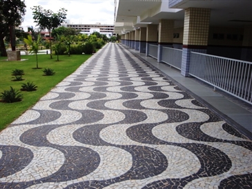 Pedra Mosaico Português Branco Minas Calçada