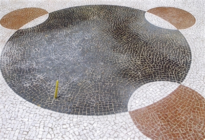 Pedra Mosaico Português Preto Calçada