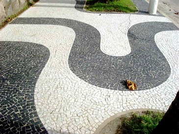 Pedra Mosaico Português Preto Garagem