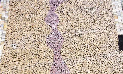 Pedra Mosaico Português Amarelo Rampa