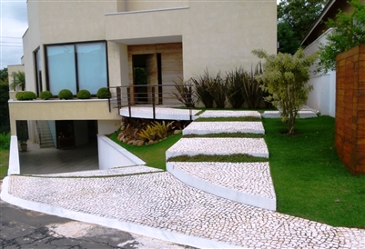 Pedra Mosaico Português Branco Hal de Entrada
