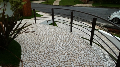 Pedra Mosaico Português Branco Caminho