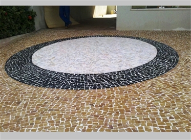 Pedra Mosaico Português Amarelo Área Social